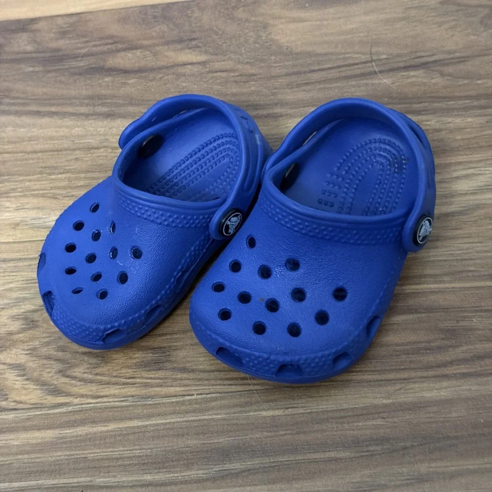 Crocs Baby Boys C3 Dk Blue Slip On Shoes Clogs EUC